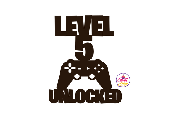 Celebrate Your Gamer’s Next Level with the Level 5 Unlocked Gaming Cake Topper SVG
