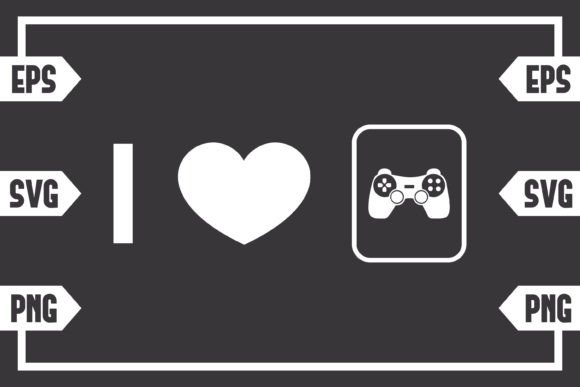 I Love Gaming Controller Art for Creative Projects