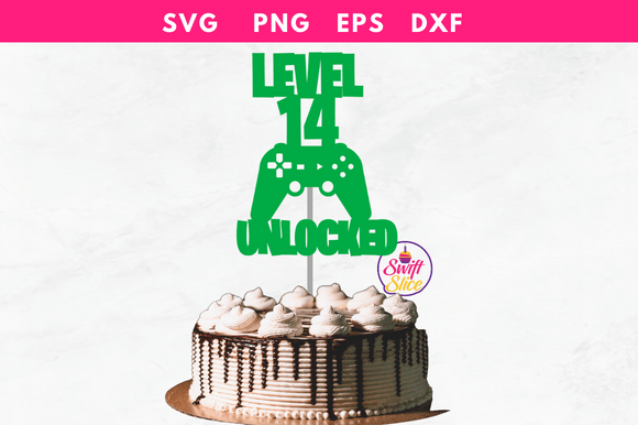 Level 14 Unlocked: The Ultimate Gaming Cake Topper for Your Creation