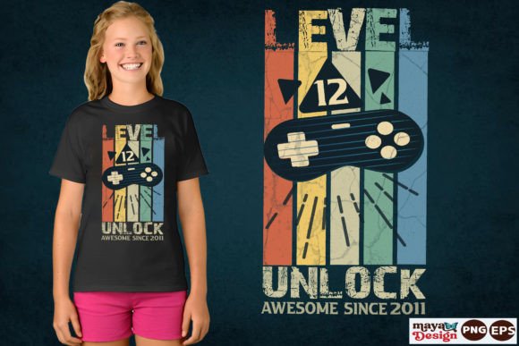 Level12 Unlock: A Gaming Birthday PNG for Every Creator