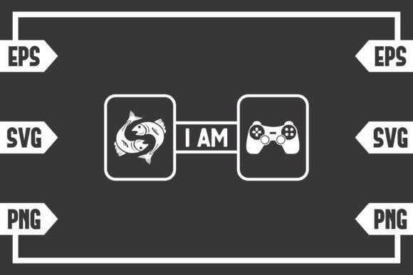 Pisces Symbol and Gaming Controller Digital Art Bundle
