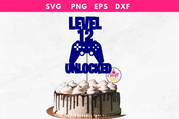 The Ultimate Cake Topper for a Gaming Fan's Big Day: Level 12 Unlocked Gaming Cake Topper SVG