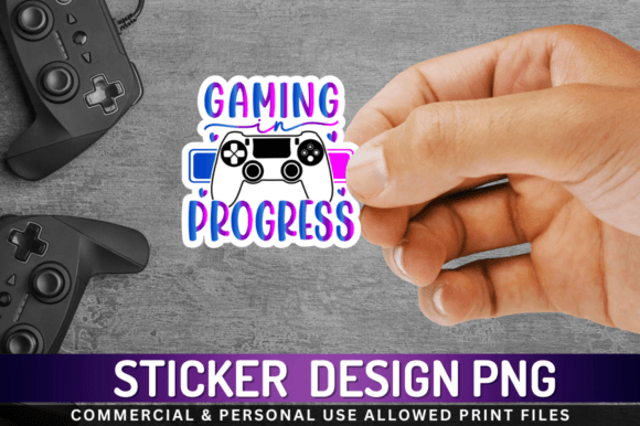 Unleash Your Creativity with Gaming in Progress Sticker PNG Design